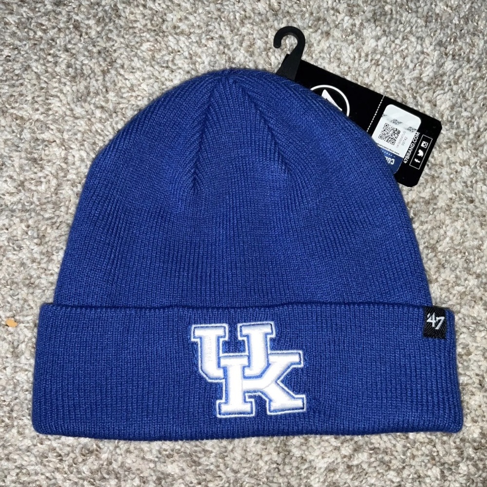 ‘47 Brand NCAA Kentucky Wildcats Men's Toboggan Winter Hat Beanie Cap Blue NEW!